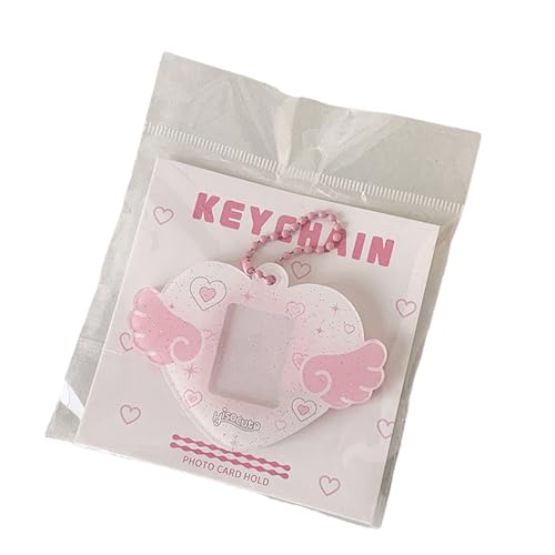 Tragbare 1 Zoll Fotohalter Photokardhalter Mit Keychain Heart Wing Hard Card Ordner Für Studentenbüroarbeiter von Psdndeww