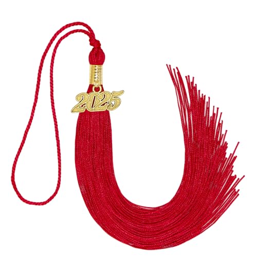 2024 Quaste Abschluss Rot Graduation Quaste 2024 mit Datum Charm (Rot) von Pseutio