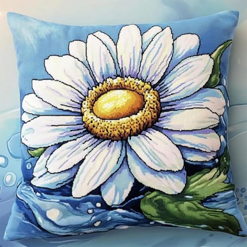 Pskgbxmu Gestempeltes Kreuzstich Kissen 45x45cm Blumen DIY Kissen Stickerei Set für kreative Inneneinrichtung Handarbeitsset für erwachsene Anfänger Pskgbxmu Gestempeltes Kreuzstich Kissen 45x45cm Blumen DIY Kissen Stickerei Set für kreative Inneneinrichtung Handarbeitsset für erwachsene Anfänger von Pskgbxmu