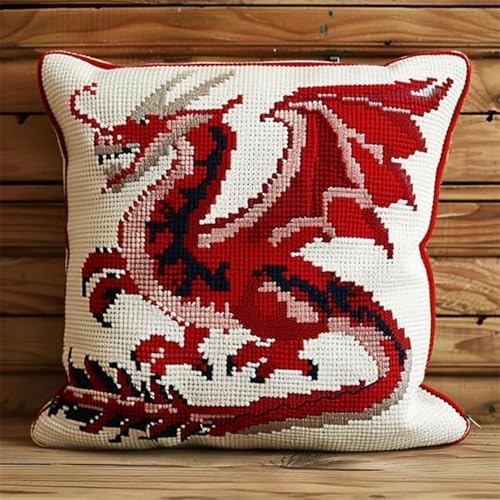 Pskgbxmu Gestempeltes Kreuzstich Kissen 45x45cm Fliegender Drache DIY Kissen Stickerei Set für kreative Inneneinrichtung Handarbeitsset für erwachsene Anfänger Pskgbxmu Gestempeltes Kreuzstich Kissen 45x45cm Fliegender Drache DIY Kissen Stickerei Set für kreative Inneneinrichtung Handarbeitsset für erwachsene Anfänger von Pskgbxmu