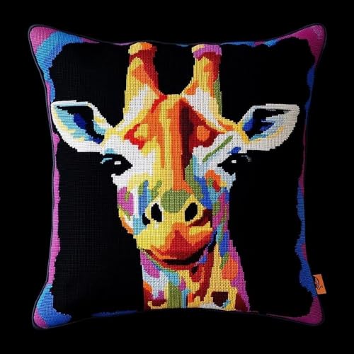 Pskgbxmu Gestempeltes Kreuzstich Kissen 45x45cm Giraffe DIY Kissen Stickerei Set für kreative Inneneinrichtung Handarbeitsset für erwachsene Anfänger Pskgbxmu Gestempeltes Kreuzstich Kissen 45x45cm Giraffe DIY Kissen Stickerei Set für kreative Inneneinrichtung Handarbeitsset für erwachsene Anfänger von Pskgbxmu