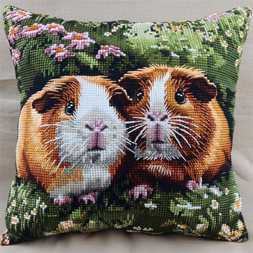 Pskgbxmu Gestempeltes Kreuzstich Kissen 45x45cm Meerschweinchen DIY Kissen Stickerei Set für kreative Inneneinrichtung Handarbeitsset für erwachsene Anfänger Pskgbxmu Gestempeltes Kreuzstich Kissen 45x45cm Meerschweinchen DIY Kissen Stickerei Set für kreative Inneneinrichtung Handarbeitsset für erwachsene Anfänger von Pskgbxmu