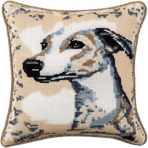 Pskgbxmu Gestempeltes Kreuzstich Kissen 45x45cm Schlanker Hund DIY Kissen Stickerei Set für kreative Inneneinrichtung Handarbeitsset für erwachsene Anfänger Pskgbxmu Gestempeltes Kreuzstich Kissen 45x45cm Schlanker Hund DIY Kissen Stickerei Set für kreative Inneneinrichtung Handarbeitsset für erwachsene Anfänger von Pskgbxmu
