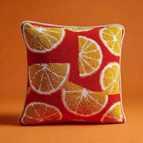Pskgbxmu Gestempeltes Kreuzstich Kissen 45x45cm Zitronenscheibe DIY Kissen Stickerei Set für kreative Inneneinrichtung Handarbeitsset für erwachsene Anfänger Pskgbxmu Gestempeltes Kreuzstich Kissen 45x45cm Zitronenscheibe DIY Kissen Stickerei Set für kreative Inneneinrichtung Handarbeitsset für erwachsene Anfänger von Pskgbxmu