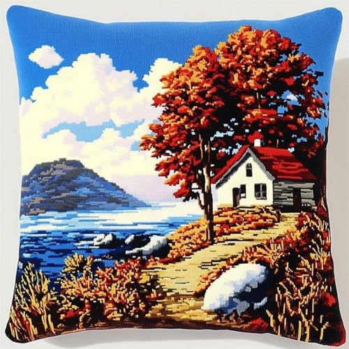 Pskgbxmu Kreuzstickpackung Gestempelte Stick-Kissenbezüge Baumhütte DIY Gebastelt Kissenbezug ohne Kissenkern für kreative Inneneinrichtung Handarbeitsset 45x45cm Pskgbxmu Kreuzstickpackung Gestempelte Stick-Kissenbezüge Baumhütte DIY Gebastelt Kissenbezug ohne Kissenkern für kreative Inneneinrichtung Handarbeitsset 45x45cm von Pskgbxmu