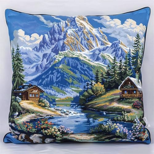 Pskgbxmu Kreuzstickpackung Gestempelte Stick-Kissenbezüge Berg- und Wasserlandschaft DIY Gebastelt Kissenbezug ohne Kissenkern für kreative Inneneinrichtung Handarbeitsset 45x45cm Pskgbxmu Kreuzstickpackung Gestempelte Stick-Kissenbezüge Berg- und Wasserlandschaft DIY Gebastelt Kissenbezug ohne Kissenkern für kreative Inneneinrichtung Handarbeitsset 45x45cm von Pskgbxmu