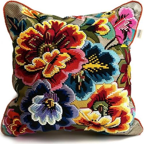 Pskgbxmu Kreuzstickpackung Gestempelte Stick-Kissenbezüge Blume DIY Gebastelt Kissenbezug ohne Kissenkern für kreative Inneneinrichtung Handarbeitsset 45x45cm Pskgbxmu Kreuzstickpackung Gestempelte Stick-Kissenbezüge Blume DIY Gebastelt Kissenbezug ohne Kissenkern für kreative Inneneinrichtung Handarbeitsset 45x45cm von Pskgbxmu