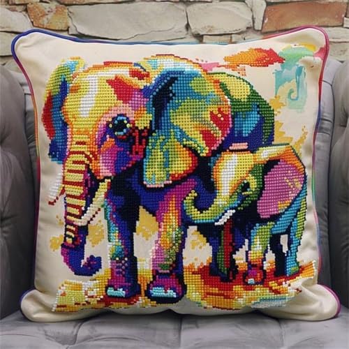 Pskgbxmu Kreuzstickpackung Gestempelte Stick-Kissenbezüge Elefant Mutter und Kind DIY Gebastelt Kissenbezug ohne Kissenkern für kreative Inneneinrichtung Handarbeitsset 45x45cm Pskgbxmu Kreuzstickpackung Gestempelte Stick-Kissenbezüge Elefant Mutter und Kind DIY Gebastelt Kissenbezug ohne Kissenkern für kreative Inneneinrichtung Handarbeitsset 45x45cm von Pskgbxmu
