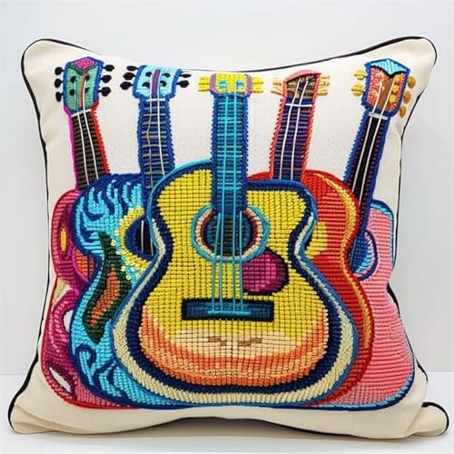 Pskgbxmu Kreuzstickpackung Gestempelte Stick-Kissenbezüge Gitarre DIY Gebastelt Kissenbezug ohne Kissenkern für kreative Inneneinrichtung Handarbeitsset 45x45cm Pskgbxmu Kreuzstickpackung Gestempelte Stick-Kissenbezüge Gitarre DIY Gebastelt Kissenbezug ohne Kissenkern für kreative Inneneinrichtung Handarbeitsset 45x45cm von Pskgbxmu