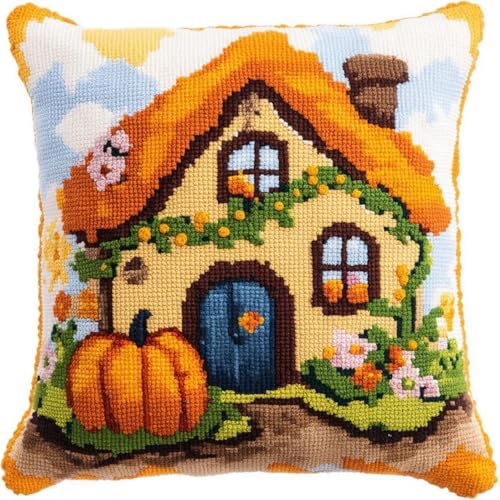 Pskgbxmu Kreuzstickpackung Gestempelte Stick-Kissenbezüge Kürbishütte DIY Gebastelt Kissenbezug ohne Kissenkern für kreative Inneneinrichtung Handarbeitsset 45x45cm Pskgbxmu Kreuzstickpackung Gestempelte Stick-Kissenbezüge Kürbishütte DIY Gebastelt Kissenbezug ohne Kissenkern für kreative Inneneinrichtung Handarbeitsset 45x45cm von Pskgbxmu