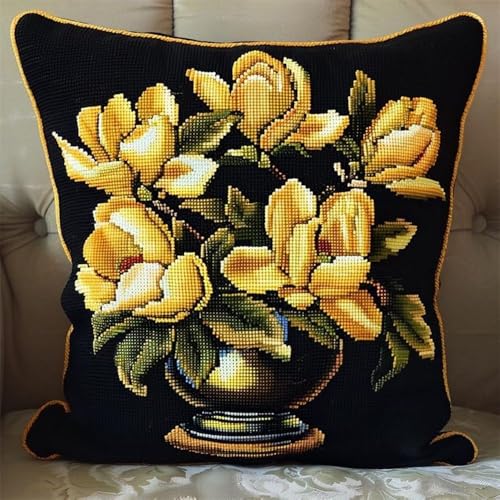 Pskgbxmu Kreuzstickpackung Gestempelte Stick-Kissenbezüge Magnolienblüte DIY Gebastelt Kissenbezug ohne Kissenkern für kreative Inneneinrichtung Handarbeitsset 45x45cm Pskgbxmu Kreuzstickpackung Gestempelte Stick-Kissenbezüge Magnolienblüte DIY Gebastelt Kissenbezug ohne Kissenkern für kreative Inneneinrichtung Handarbeitsset 45x45cm von Pskgbxmu