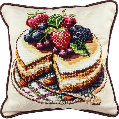 Pskgbxmu Kreuzstickpackung Gestempelte Stick-Kissenbezüge Obstkuchen DIY Gebastelt Kissenbezug ohne Kissenkern für kreative Inneneinrichtung Handarbeitsset 45x45cm Pskgbxmu Kreuzstickpackung Gestempelte Stick-Kissenbezüge Obstkuchen DIY Gebastelt Kissenbezug ohne Kissenkern für kreative Inneneinrichtung Handarbeitsset 45x45cm von Pskgbxmu