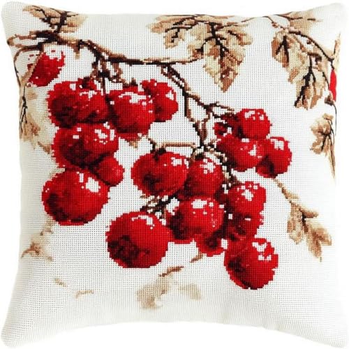 Pskgbxmu Kreuzstickpackung Gestempelte Stick-Kissenbezüge Rote Frucht DIY Gebastelt Kissenbezug ohne Kissenkern für kreative Inneneinrichtung Handarbeitsset 45x45cm Pskgbxmu Kreuzstickpackung Gestempelte Stick-Kissenbezüge Rote Frucht DIY Gebastelt Kissenbezug ohne Kissenkern für kreative Inneneinrichtung Handarbeitsset 45x45cm von Pskgbxmu