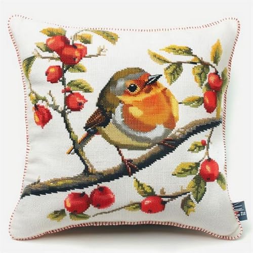 Pskgbxmu Kreuzstickpackung Gestempelte Stick-Kissenbezüge Rote Frucht Vogel DIY Gebastelt Kissenbezug ohne Kissenkern für kreative Inneneinrichtung Handarbeitsset 45x45cm Pskgbxmu Kreuzstickpackung Gestempelte Stick-Kissenbezüge Rote Frucht Vogel DIY Gebastelt Kissenbezug ohne Kissenkern für kreative Inneneinrichtung Handarbeitsset 45x45cm von Pskgbxmu