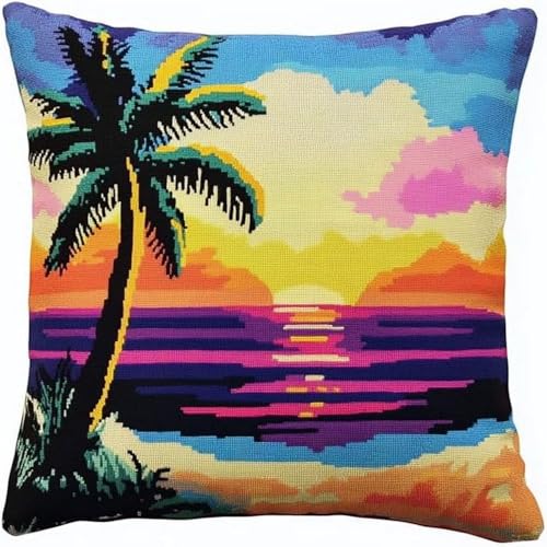 Pskgbxmu Kreuzstickpackung Gestempelte Stick-Kissenbezüge Sonnenuntergang Meerblick DIY Gebastelt Kissenbezug ohne Kissenkern für kreative Inneneinrichtung Handarbeitsset 45x45cm Pskgbxmu Kreuzstickpackung Gestempelte Stick-Kissenbezüge Sonnenuntergang Meerblick DIY Gebastelt Kissenbezug ohne Kissenkern für kreative Inneneinrichtung Handarbeitsset 45x45cm von Pskgbxmu