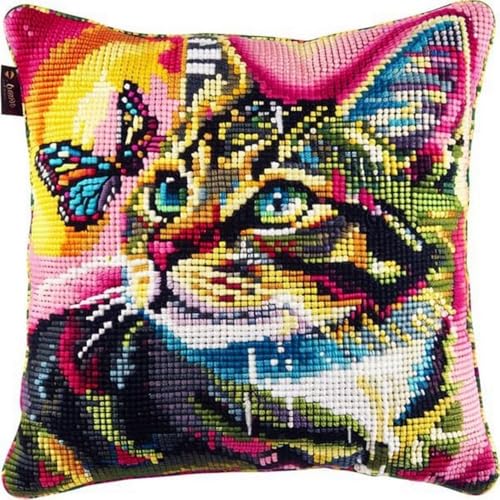Pskgbxmu Kreuzstickpackung Gestempelte Stick-Kissenbezüge Tierkatze DIY Gebastelt Kissenbezug ohne Kissenkern für kreative Inneneinrichtung Handarbeitsset 45x45cm Pskgbxmu Kreuzstickpackung Gestempelte Stick-Kissenbezüge Tierkatze DIY Gebastelt Kissenbezug ohne Kissenkern für kreative Inneneinrichtung Handarbeitsset 45x45cm von Pskgbxmu