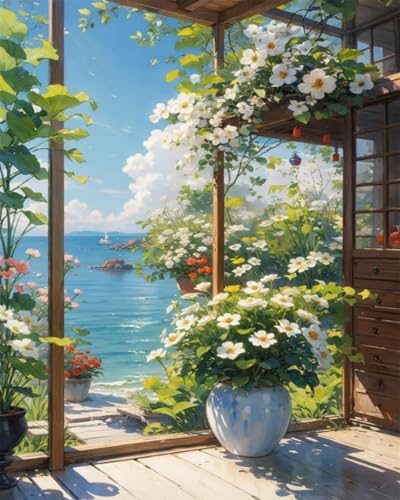 Pskgbxmu Vorgedruckt Kreuzstich Set Blumenhaus am Meer 11CT AnfäNger Kreuzstich Stickpackungen Stickbild Set für für Wandkunst-Heimdekoration -40×50cm Pskgbxmu Vorgedruckt Kreuzstich Set Blumenhaus am Meer 11CT AnfäNger Kreuzstich Stickpackungen Stickbild Set für für Wandkunst-Heimdekoration -40×50cm von Pskgbxmu