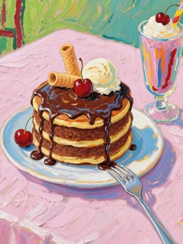 Pskgbxmu Vorgedruckt Kreuzstich Set Kuchen 11CT AnfäNger Kreuzstich Stickpackungen Stickbild Set für für Wandkunst-Heimdekoration 40x50 cm von Pskgbxmu