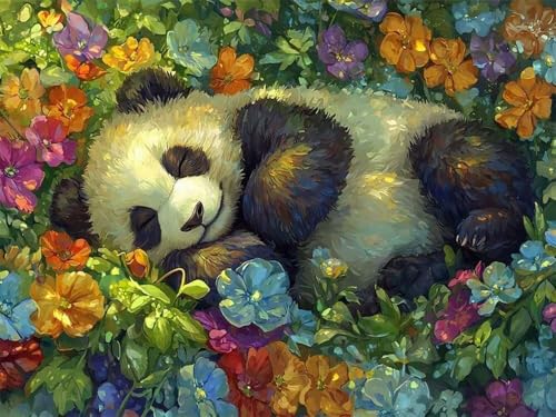 Pskgbxmu Vorgedruckt Kreuzstich Set Panda 11CT AnfäNger Kreuzstich Stickpackungen Stickbild Set für für Wandkunst-Heimdekoration 40x50 cm von Pskgbxmu