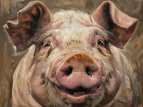 Pskgbxmu Vorgedruckt Kreuzstich Set Schwein 11CT AnfäNger Kreuzstich Stickpackungen Stickbild Set für für Wandkunst-Heimdekoration 40x50 cm von Pskgbxmu