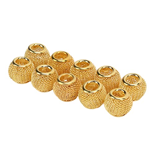 10 Sets Goldene Ballperlen, Hohle Abstandshalterperlen mit Runden Form für Schmuckherstellung, Lustiges und Kreatives Handwerk, Goldene Perlen, 10x12 Mm, Loch 4,5 Mm, Geschenkoptionen für Special von Pssopp