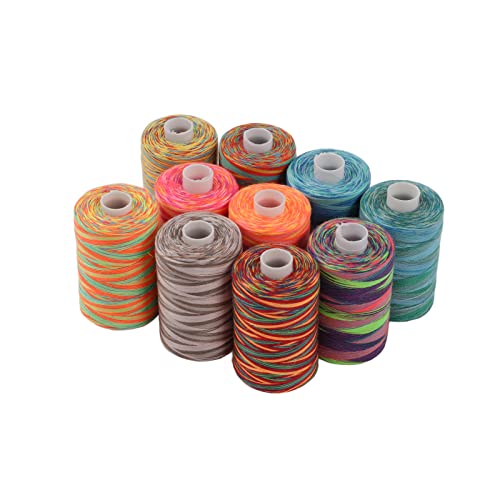 10-teiliges Buntes Polyester-Stickmaschinengarn-Set, Verschleißfestes 402-Nähgarn, Ziernähte 10-teiliges Buntes Polyester-Stickmaschinengarn-Set, Verschleißfestes 402-Nähgarn, Ziernähte von Pssopp