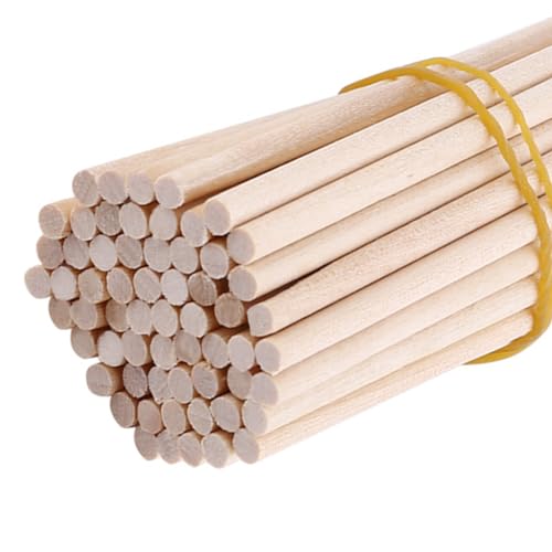 100 Stück Bambusstäbe zum Basteln Holzdübelstangen holzstäbchen zum basteln Naturholzstangen für Handwerk 80cm x 4mm von Pssopp