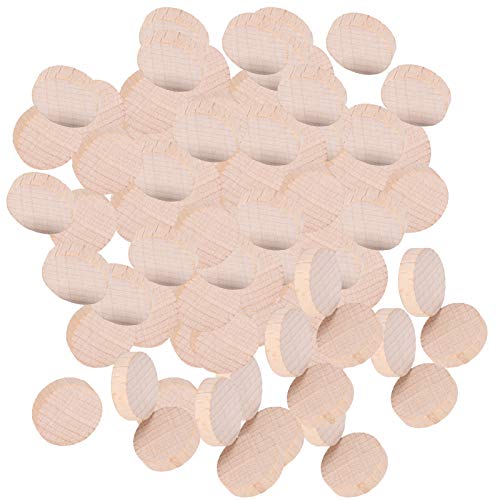 100 Stück Holzscheiben 1-2CM Natürliche Unvollendete Buche Holzkreise Runde Scheiben Runde Holzscheiben Chip für Art Creation DIY Crafts (2cm) von Pssopp