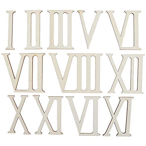 12 Stück unlackierte Holzbuchstaben, römische Ziffern, Formen, römische Ziffern, Holz, Zahlen, Holzhandwerk, 7 cm, Standard, default, Einfach 12 Stück unlackierte Holzbuchstaben, römische Ziffern, Formen, römische Ziffern, Holz, Zahlen, Holzhandwerk, 7 cm, Standard, default, Einfach von Pssopp