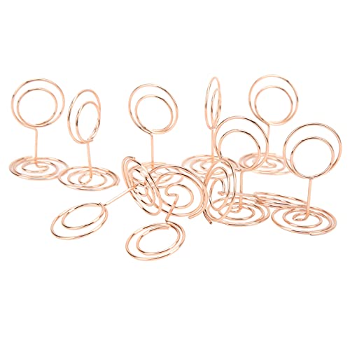 20 Stück Tischnummernständer, runde Form, stabiles galvanisiertes Metall, weit verbreiteter Platzkartenhalter für Hochzeit Party Büro Restaurants Cafés (Rose Gold) von Pssopp
