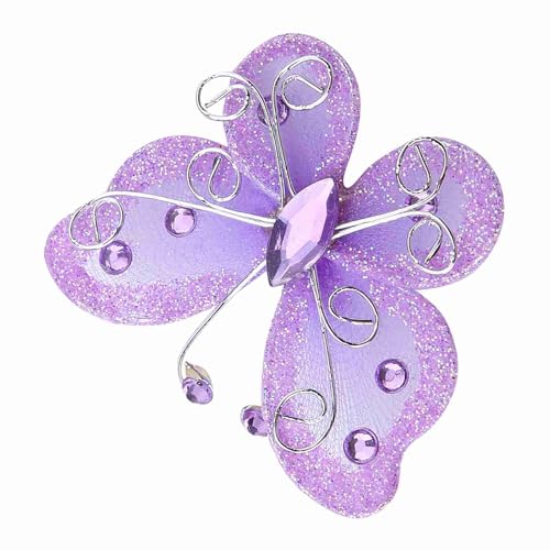 24pcs Weiße, Lila, Rosa Organza -Schmetterlinge für Hochzeitsdekoration, Nähen, Mittelstücke, Scrapbooking -Arbeit, Partydekoration (violett) von Pssopp