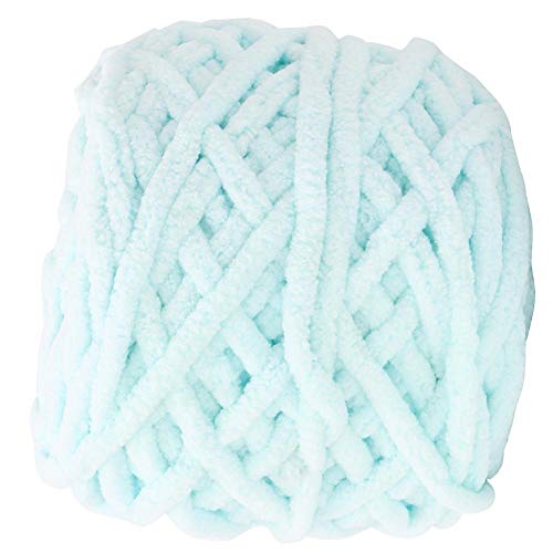 Chunky Yarn Stricken Dickes Garn Weiche bunte Geflechtschnur Single Thick Ice Strip Garn Floss für Weave Blanket Slipper (Hellblau) von Pssopp