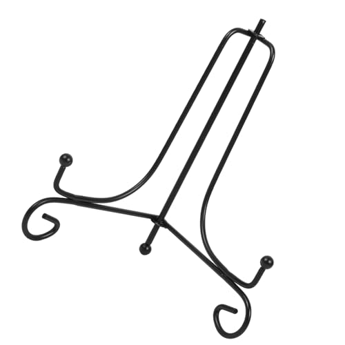Eisenanzeigestand, 5 Größen Erhältlich, Stabil und Robust, Breiter Anwendungsplattenständer für Bilderbuch Dekorative Plattenplatte Foto Staffelei Artwork, Gebogener Metallständer Bis (10 Zoll) von Pssopp