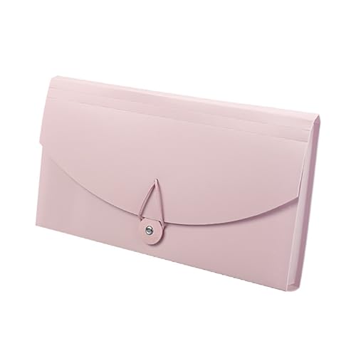 Erweiterungsdateiordner, Akkordeondateiorganisator, 13-Pocket-Erweiterungsdateiordner für Quittungen, Mehrwertsteuerrankungen, Tragbarer Papierdokument-Organizer für Home Office Travel (PINK) von Pssopp