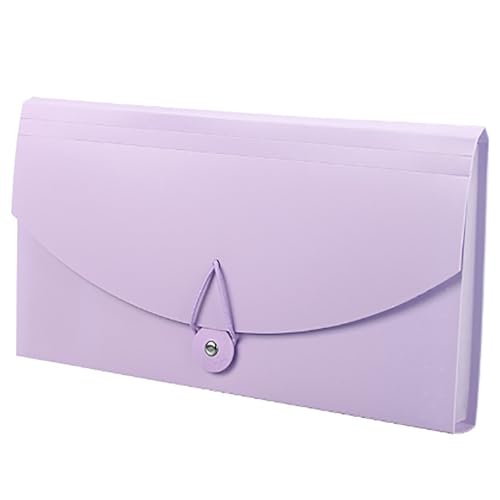 Erweiterungsdateiordner, Akkordeondateiorganisator, 13-Pocket-Erweiterungsdateiordner für Quittungen, Mehrwertsteuerrankungen, Tragbarer Papierdokument-Organizer für Home Office Travel (PURPLE) von Pssopp