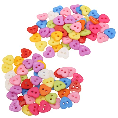 Harznähte Knöpfe, 100pcs Nicht Fading DIY -handgefertigte Kleidungszubehör mit Niedlicher Herzform, Wasserdicht und Vielseitig, Ideal für Handwerks (12,5 mm) von Pssopp