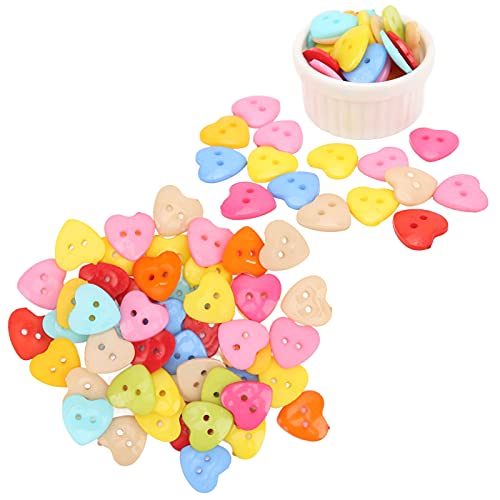 Harznähte Knöpfe, 100pcs Nicht Fading DIY -handgefertigte Kleidungszubehör mit Niedlicher Herzform, Wasserdicht und Vielseitig, Ideal für Handwerks (18 mm) von Pssopp