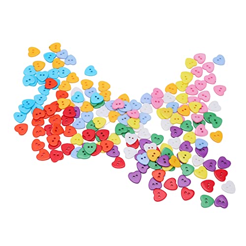 Herzförmige Harzknöpfe, 180pcs 15 Mm 2 Loch Gemischte Handwerksknopf mit Aufbewahrungsbox, Schönes Design, Farbenfroh, Wunderbar für DIY -Handwerks von Pssopp