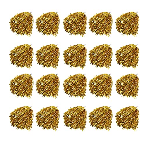 Jubelnde Handblumen, 20 Stück Strapazierfähige PET-Cheerleading-Pompons für Bühnenshows (Gold) von Pssopp