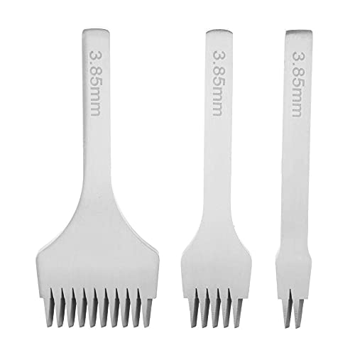 Lederverarbeitung Set – Stanzwerkzeug für Leder, Loch Stempel, Pitch Hole Meißel, DIY Leder Handwerk, Lederhandwerk Werkzeuge (3.85mm) von Pssopp