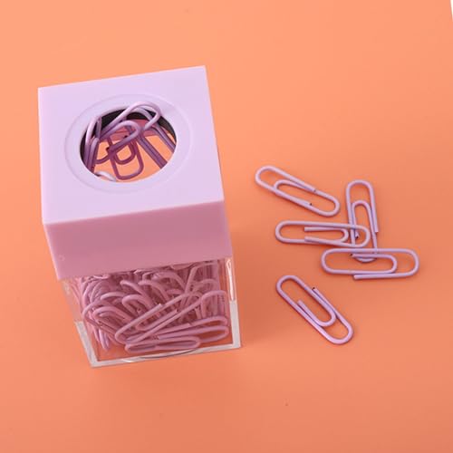 Magnetpapierclip -Halterspender, Effiziente Organisation, Sicheres Magnetkonstruktion, Reichhaltiger Speicherplatz, Transparent mit Bequemem Zugang, Kunststoff + Magnet für Schreibtisch (PURPLE) von Pssopp