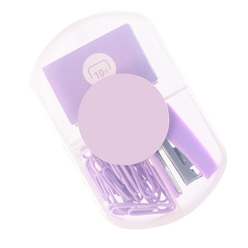 Mini Hefter -Set, Tragbare Effizienz Süßes Design, Vielseitig und Bequem für Effiziente Organisation und Leistung, Ideal für die Reisebürosschule (PURPLE) von Pssopp