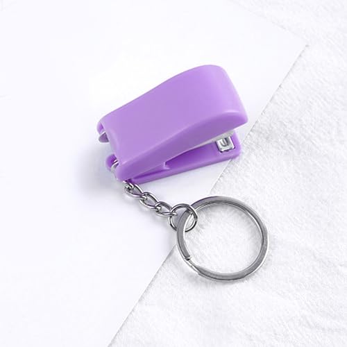 Mini -Hefterschlüsselkette mit Charmantem Cartoon, Bequem zu Tragen, Ideales für Studenten Künstler, Plastikmaterial, Mini -Hefter (PURPLE) von Pssopp