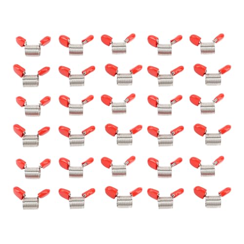 Perlenstopper Zur Schmuckherstellung, Hochwertiges Perlenklemmen-Set aus Karbonstahl, 30 Stück, Roter Griff, Verhindert das Herunterfallen der Perlen von Pssopp