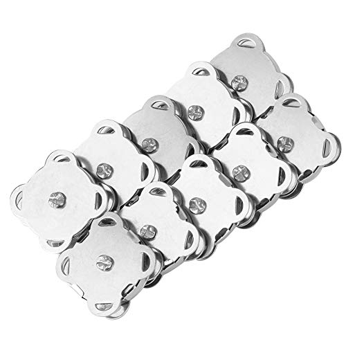 Pssopp 10 Stück Magnetverschluss Nähen Magnet Knopf Magnetknöpfe Taschenverschluss Metall Klemmen Nähen Zubehör für Taschen Tasche Geldtasche Rucksack(Reines Weiß) von Pssopp