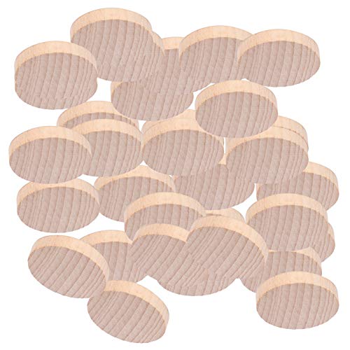 Pssopp 100 Stück Leere Holzscheiben DIY Holzscheiben Basteln Leere Marken Unfertige Holzkreise Holzrunden Handgemachtes Zubehör(5cm) von Pssopp