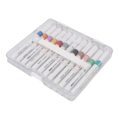 Pssopp 12 Farben Marker Stift Set, Acrylfarbenmarkierungen Lebendiger Acrylstift für Kunst- und Handwerksprojekte Festliche Dekorationen von Pssopp
