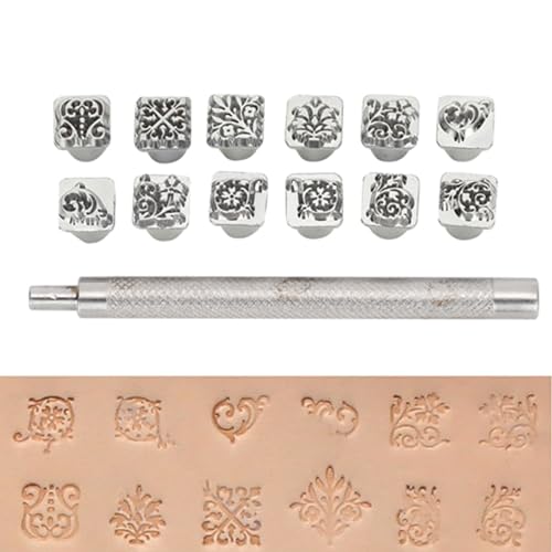 Pssopp 12-teiliges Leder Prägewerkzeug Stempel Stanzwerkzeug Stempel mit Verschiedenen Formen Set Präge Kegelwerkzeug Kit Pssopp 12-teiliges Leder Prägewerkzeug Stempel Stanzwerkzeug Stempel mit Verschiedenen Formen Set Präge Kegelwerkzeug Kit von Pssopp