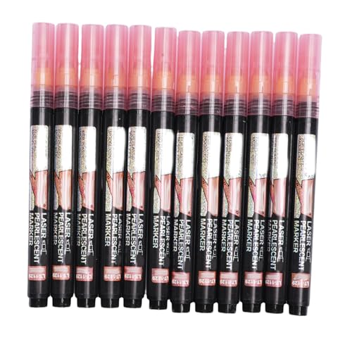 Pssopp 12pcs Metallic Marker -Set, Klingenform -Tippmodell Malvorlagen für Steinmalerei Sammelalbum Kinder Zeichnen Kunstzubehör von Pssopp