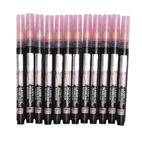 Pssopp 12pcs Modell Malfärbungsmarkierungen, Schnelltrocknende Pearlescent -Farbstifte Marker für Erwachsene Journaling Crafting Doodling Zeichnung von Pssopp